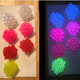 SMILES materials under white light (left) and ultraviolet light (right).